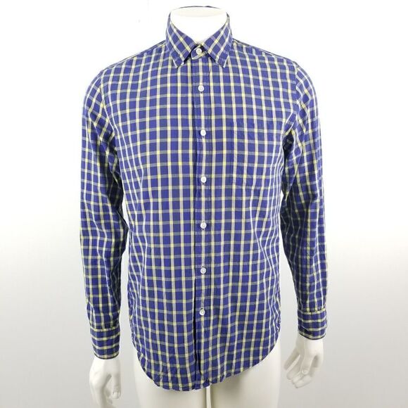 J. Crew Blue & Yellow Washed Shirt in Bold Tattersall Plaid Button Down Small - Picture 1 of 6